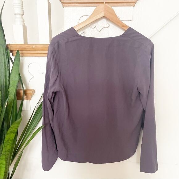 Eileen Fisher Purple Long Sleeve 100% Silk One-Button blouse Size S - Picture 2 of 5